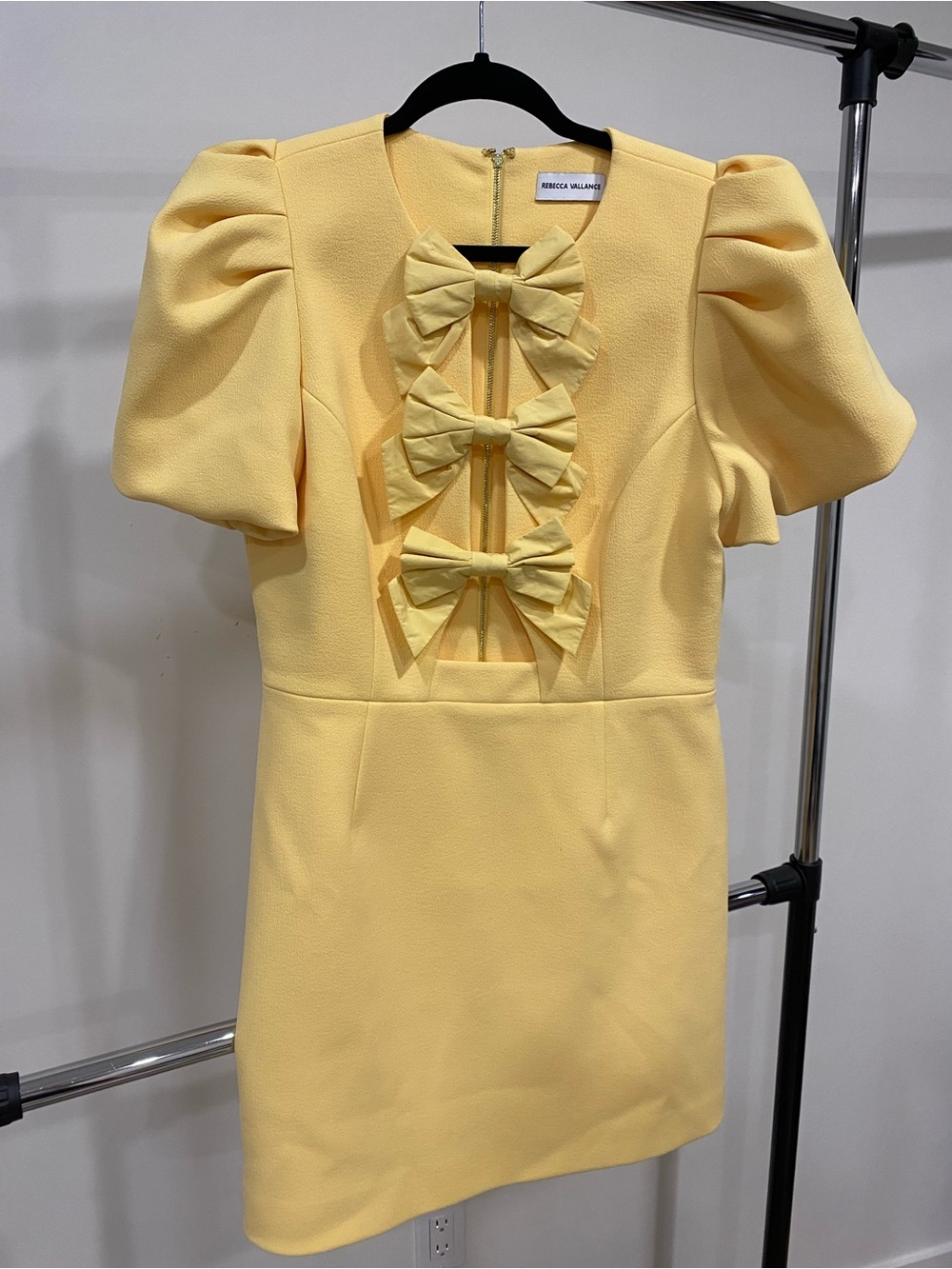 Rebecca Vallance Yellow mini dress